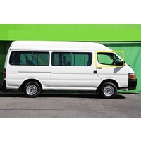 suitable for TOYOTA HIACE 100 SERIES - 10/1989 TO 1/1993 - TRADE VAN/COMMUTER - RIGHT SIDE FRONT DOOR GLASS - 10MM HOLE - GREEN - NEW
