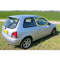 suitable for TOYOTA STARLET KP90 - 3/1996 to 9/1999 - 3DR HATCH - DRIVER - RIGHT SIDE FRONT DOOR GLASS - Holes (Aussie)
