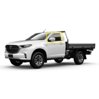 MAZDA BT-50 - 6/2020 TO CURRENT - 2/4DR & EXTRA CAB - PASSENGERS - LEFT SIDE FRONT DOOR GLASS - WITH FITTINGS - GREEN - (SECOND-HAND)