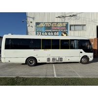 MITSUBISHI ROSA - 8/2000 to CURRENT - LEFT SIDE SLIDING WINDOW REAR PIECE / RIGHT SIDE SLIDING WINDOW FRONT PIECE - 590W X 770H - 2 HOLES - PRIVACY