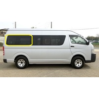 suitable for TOYOTA HIACE KDH/TRH/200 SERIES - 4/2005 to 4/2019 - SLWB/LWB VAN - RIGHT SIDE REAR WINDOW GLASS - FIXED, WIDE CERAMIC - GREEN - NEW