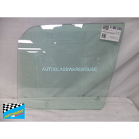 suitable for TOYOTA LANDCRUISER 60 SERIES - 8/1980 to 5/1990 - WAGON - PASSENGERS - LEFT SIDE FRONT DOOR GLASS - 1/4 TYPE - GREEN (NO FITTING) - NEW