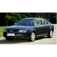 AUDI A6/RS6/S6 C5 - 10/1997 TO 1/2005 - 4DR SEDAN/5DR WAGON - PASSENGERS - LEFT SIDE FRONT DOOR GLASS - 2 HOLES - GREEN - NEW (LIMITED STOCK)