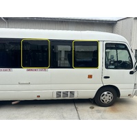 suitable for TOYOTA COASTER HZB50 BUS - 6/1993 to CURRENT - 22 SEATER - LEFT SIDE SLIDING WINDOW - REAR PIECE(SLIDES FORWARD)- 2 HOLES 