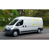 FIAT DUCATO - 2/2007 to CURRENT - LWB VAN (4035MM WHEELBASE WITH SHORT REAR) - LEFT SIDE MIDDLE BONDED  SLIDING WINDOW - GLASS FRAME-GREY(1350 x 580)
