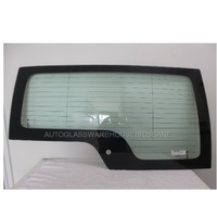 LAND ROVER DISCOVERY 3 AND 4- 3/2005 to 12/2016 - 4DR WAGON - REAR WINDSCREEN GLASS - WITH AERIAL PLUGS AT TOP -9V TAB-LEFT 1- RIGHT 2-ONE HOLE