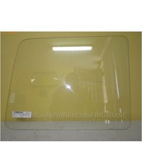 suitable for TOYOTA LANDCRUISER 60 SERIES - 8/1980 to 5/1990 - WAGON - PASSENGERS - LEFT SIDE REAR BARN DOOR GLASS - CLEAR - NOT HEATED - 595W X 440H