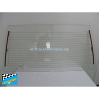 suitable for TOYOTA TARAGO YR22 - 2/1983 to 8/1990 - HIGH ROOF IMPORT VAN - REAR WINDSCREEN GLASS - HEATED - CLEAR (1320w x 650h)