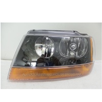 JEEP GRAND CHEROKEE WJ/WG - 5DR WAGON 6/1999>6/2005 - PASSENGER - LEFT SIDE HEADLIGHT - BLACK