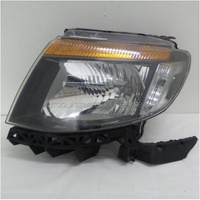 FORD RANGER PX - 9/2011 TO 1/2015 - UTE - PASSENGERS - LEFT SIDE HEADLIGHT - BLACK