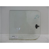 suitable for TOYOTA LANDCRUISER 47 TROOPY - 1/1975 to 11/1984 - DRIVERS - RIGHT SIDE FRONT SLIDING GLASS (HAS WELD SPLATTER) - 403w X 387h