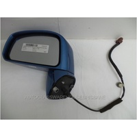 NISSAN TIIDA C11 - 2/2006 to 10/2012 - 5DR HATCH - PASSENGERS - LEFT SIDE MIRROR - ELECTRIC - BLUE