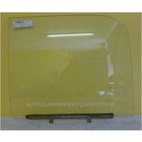 suitable for TOYOTA HILUX RN30/40 - 1/1979 to 1/1984 - 2DR SINGLE/4DR DUAL CAB - DRIVERS - RIGHT SIDE FRONT DOOR GLASS - 1/4 TYPE - NO RAIL