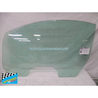 MITSUBISHI COLT RZ - 1/2006 to 9/2011 - 2DR CONVERTIBLE - LEFT SIDE FRONT DOOR GLASS (2 HOLES) - GREEN