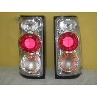 HOLDEN RODEO TF - UTE 7/88>12/96 - TAIL LIGHT PAIR - BLACK (EURO) type 1 - NEW (clear lens)