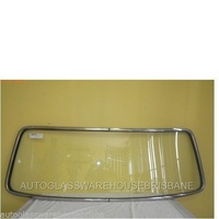 HOLDEN KINGSWOOD HG / HT - 1968 to 1971 - 4DR SEDAN - REAR WINDSCREEN GLASS WITH 2 CHROME MOULDS - 460mm HIGH x 1380 WIDE