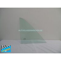 MERCEDES S CLASS W126 LWB - 1/1981 TO 3/1986 - 4 DOOR SEDAN - PASSENGERS - LEFT SIDE REAR QUARTER GLASS - 398MM X 385MM - GREEN