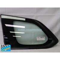 MITSUBISHI OUTLANDER ZJ/ZK - 11/2012 TO 10/2021 - 5DR WAGON - PASSENGERS - LEFT SIDE REAR CARGO GLASS - BLACK MOULD - ENCAPSULATED - GREEN