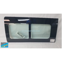 MERCEDES VITO W447 - 7/2015 to CURRENT - VAN - LEFT SIDE FRONT SLIDING ASSEMBLY GLASS FRAME - GREEN (WITH OPENING AT THE REAR OF WINDOW) - 1090w X 565