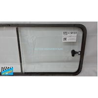 suitable for TOYOTA LANDCRUISER 40 SERIES - 1/1979 to 11/1984 - 5DR WAGON - LEFT SIDE FRONT SLIDER - REAR PIECE GLASS - 470w X 390h