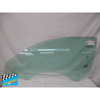 FORD MUSTANG AA - 10/2015 TO 11/2023 - 2DR COUPE - PASSENGERS - LEFT SIDE FRONT DOOR GLASS - 1 HOLE - GREEN