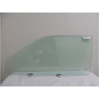 DAIHATSU CHARADE G200 - 5/1993 to 7/2000 - 3DR HATCH - PASSENGERS - LEFT SIDE FRONT DOOR GLASS - WITH FITTINGS - GREEN