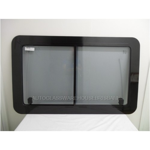 IVECO DAILY - 3/2002 to 3/2015 - MWB/LWB VAN - DRIVERS - RIGHT SIDE FRONT SLIDING DOOR - BONDED GLASS IN ALUMINIUM SLIDING WINDOW - 1240 x 770 - NEW