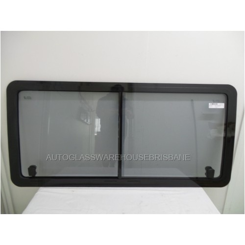 MERCEDES SPRINTER MWB LWB - 2/1998 to 2006 - RIGHT SIDE MIDDLE & REAR-DOUBLE SLIDING WINDOW GLASS ASSEMBLY - ALUMINIUM FRAME (GLUE IN) - GREY-1335x630