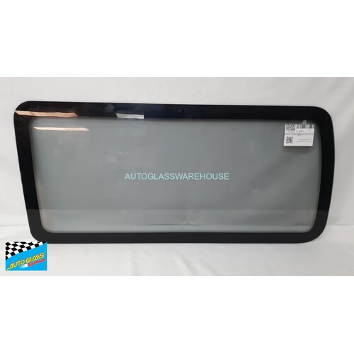 suitable for TOYOTA HIACE 100 SERIES - 11/1989 to 2/2005 - SWB VAN - PASSENGERS - LEFT SIDE REAR FIXED BONDED WINDOW - GREY - 1105 x 520 - EW