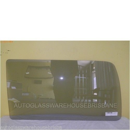 suitable for TOYOTA HIACE SBV - 10/1995 to 11/2003 - SWB VAN - PASSENGERS - LEFT SIDE REAR FIXED WINDOW GLASS - RUBBER IN -(840 X 445) NEW