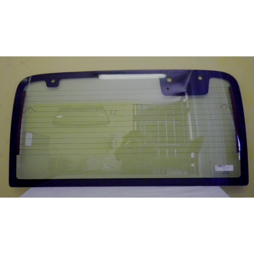 JEEP WRANGLER TJ - 11/1996 to 12/2002 - 2DR WAGON - REAR WINDSCREEN GLASS -  HEATED - CENTER DIST 167MM HINGE HOLE TO WIPER HOLE (Wiper Hole Hig - NEW