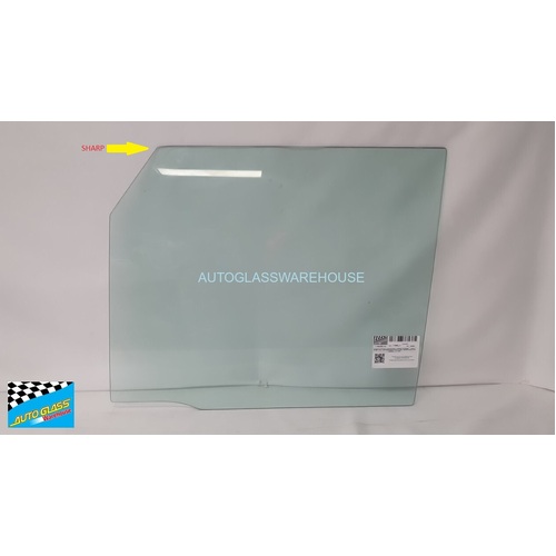 suitable for TOYOTA LANDCRUISER 75 SERIES / BUNDERA - 1/1985 to 10/1999 - UTE - LEFT SIDE FRONT DOOR GLASS - (SHARP ANGLE TOP CORNER) - 1/4 TYPE - NEW