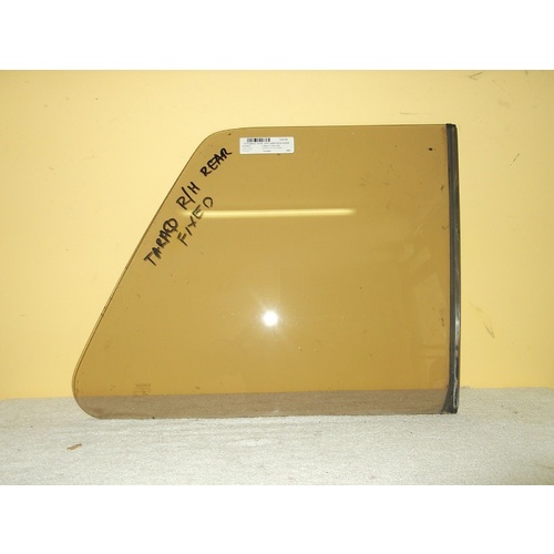 suitable for TOYOTA TARAGO YR22/23/27 - 2/1983 to 8/1990 - WAGON - DRIVERS - RIGHT SIDE - REAR FIXED 1/2 GLASS (BRONZE  620w X 480h) - NEW