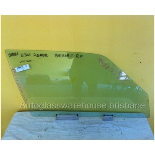BMW 318i E30 - 2DR COUPE 06/83>4/91 - DRIVERS - RIGHT SIDE FRONT DOOR GLASS - (Second-hand)