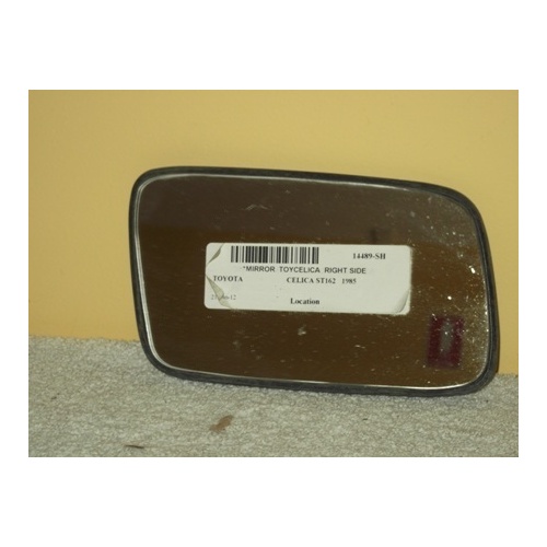 suitable for TOYOTA CELICA ST162 - 11/1985 to 11/1989 - 2DR COUPE - RIGHT SIDE MIRROR - FLAT GLASS WITH BACKING PLATE - (SECOND-HAND)