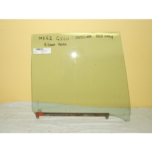 suitable for TOYOTA CRESSIDA MX62 - 1/1981 to 1/1982 - 4DR SEDAN - RIGHT SIDE REAR DOOR GLASS - (SECOND-HAND)