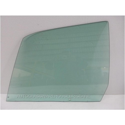 CHRYSLER VALIANT VH - 1971 to 1972 - 4DR SEDAN - PASSENGERS - LEFT SIDE FRONT DOOR GLASS - 3 HOLES - GREEN - (Second-hand)