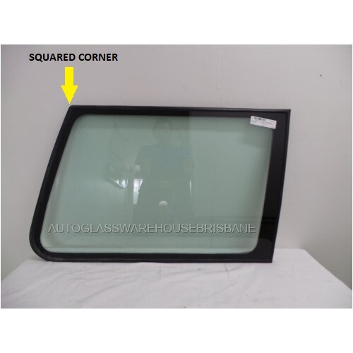 MITSUBISHI PAJERO NH/NJ/NK/NL - 5/1991 to 4/2000 - 4DR WAGON LWB - DRIVER - RIGHT SIDE REAR CARGO GLASS - SQUARED CORNER (815mm WIDE) - (Second-hand)