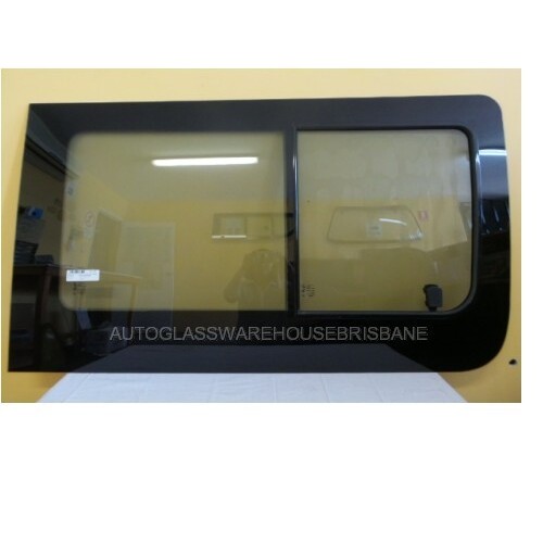 MERCEDES SPRINTER MWB/LWB - 9/2006 to CURRENT - RIGHT SIDE FRONT SLIDING UNIT GLASS (GLASS IN GLASS FRAME) (FRONT PIECE SLIDES BACK) - 1402 x 773