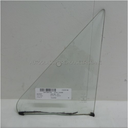 DATSUN/NISSAN 1200 - 1970 to 1973 - SEDAN/UTE - PASSENGERS - LEFT SIDE FRONT QUARTER GLASS - CLEAR - MADE-TO-ORDER - NEW