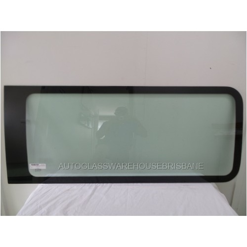 LDV V80 - 2/2013 to CURRENT - VAN - RIGHT SIDE FRONT CARGO - SLIDING DOOR FXED BONDED WINDOW GLASS - 1335x555 - GREEN - NEW - (LOW STOCK)