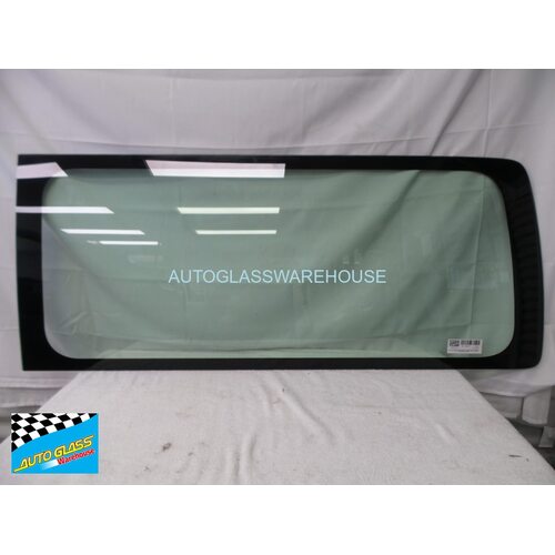 suitable for TOYOTA HIACE 220 SERIES - 4/2005 to 4/2019 - COMMUTER BUS - LEFT SIDE REAR CARGO GLASS - GENUINE, SMALL CERAMIC - 1370 X 565 -SECOND-HAND