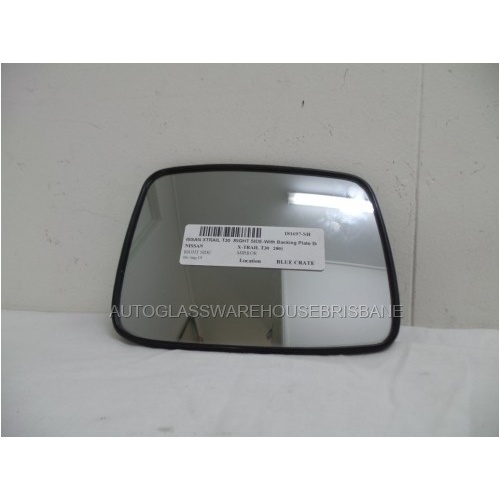 NISSAN X-TRAIL T30 - 10/2001 to 9/2007 - 5DR WAGON - DRIVERS - RIGHT SIDE MIRROR - WITH BACKING PLATE - B46R-R1400 - (Second-hand)
