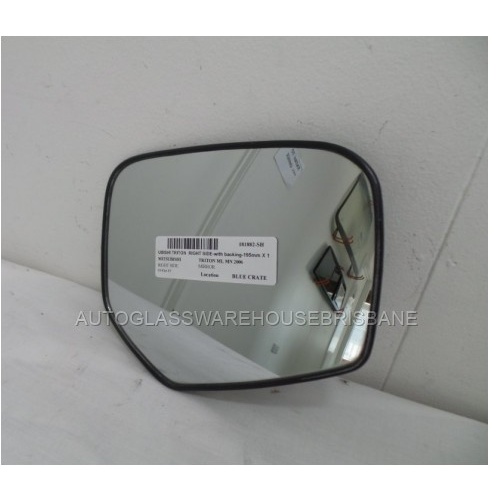 MITSUBISHI TRITON ML/MN - 6/2006 to 4/2015 - UTE - RIGHT SIDE MIRROR -GENIUNE WITH BACKING - 195mm X 157mm (A197) - (SECOND-HAND)