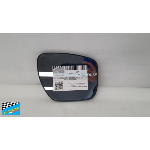 MAZDA CX-7 11/2007 to 02/2012 - 5DR WAGON - DRIVERS - RIGHT SIDE MIRROR - WITH BACKING CC43 - CURVED GLASS - 133MM HIGH X 193MM WIDEST - (SECOND-HAND)
