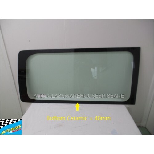 suitable for TOYOTA HIACE ZR LWB - 2019 TO CURRENT - VAN - DRIVERS - RIGHT SIDE REAR FIXED BONDED GLASS - 1240 x 586 - NEW