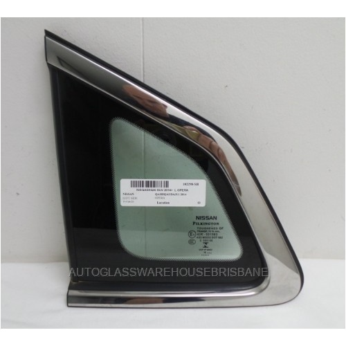NISSAN QASHQAI DAJ11 - 6/2014 to CURRENT - 4DR WAGON - PASSENGERS - LEFT SIDE REAR OPERA GLASS - (Second-hand)