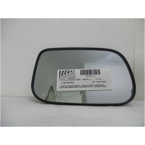 HONDA ACCORD EURO CL - 6/2003 to 5/2008 - 4DR SEDAN - RIGHT SIDE MIRROR WITH BACKING PLATE - (SECOND-HAND)