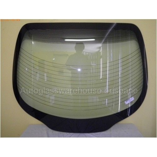 HYUNDAI SX SX/FX/SFX - 7/1996 to 2/2002 - 2DR COUPE -  REAR WINDSCREEN GLASS - 2 HOLES - WITH BRAKE LIGHTS - GREEN - NEW
