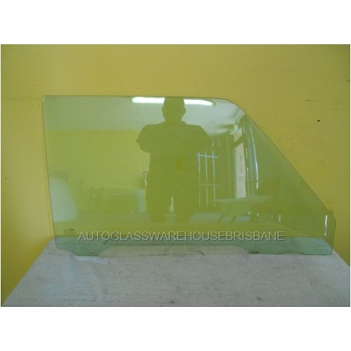ECONOVAN JG SERIES 1 SWB - 5/1984 to 11/1996  - DRIVERS - RIGHT SIDE FRONT DOOR GLASS - 2 HOLES - GREEN - NEW (CALL FOR STOCK)